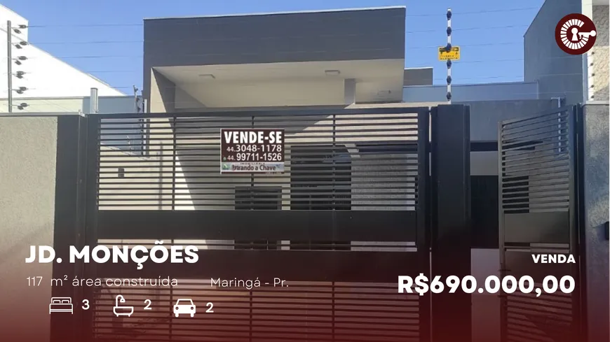 Foto 1 de Casa com 2 Quartos à venda, 117m² em Jardim Cidade Monções, Maringá