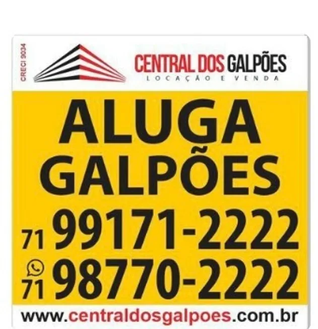 Foto 1 de Galpão/Depósito/Armazém para alugar, 2000m² em Conjunto Piraja, Salvador