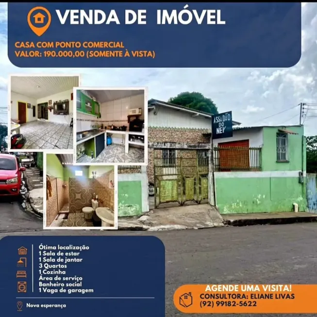 Foto 1 de Casa com 3 Quartos à venda, 197m² em Nova Esperança, Manaus