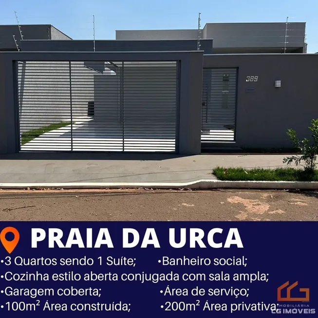 Foto 1 de Casa com 3 Quartos à venda, 100m² em Loteamento Praia da Urca, Campo Grande