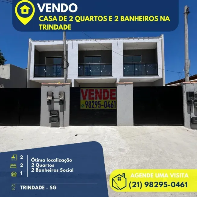 Foto 1 de Casa com 2 Quartos à venda, 65m² em Trindade, São Gonçalo