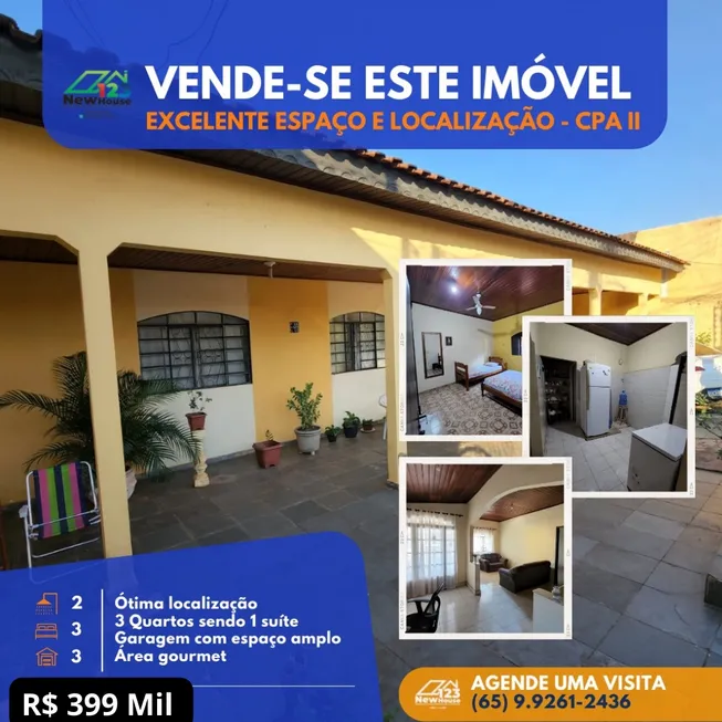 Foto 1 de Casa com 3 Quartos à venda, 192m² em CPA II, Cuiabá