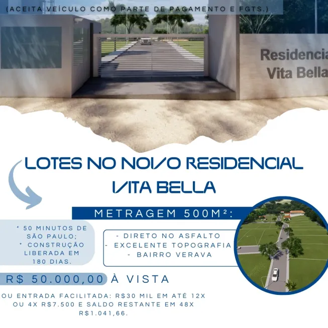 Foto 1 de Lote/Terreno à venda, 500m² em Feital, Ibiúna