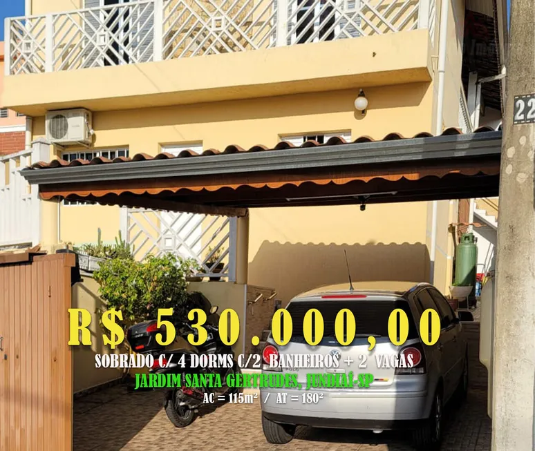 Foto 1 de Casa com 4 Quartos à venda, 115m² em Jardim Santa Gertrudes, Jundiaí