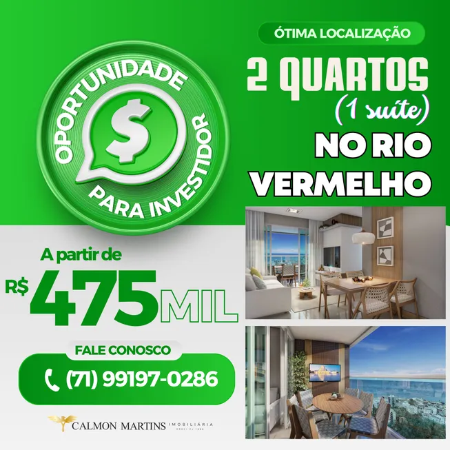 Foto 1 de Apartamento com 2 Quartos à venda, 57m² em Rio Vermelho, Salvador