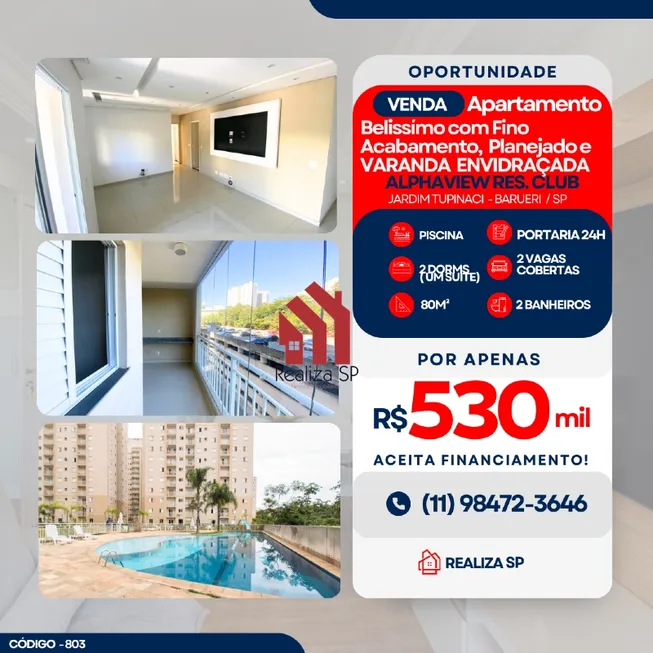 Foto 1 de Apartamento com 1 Quarto à venda, 80m² em Jardim Tupanci, Barueri