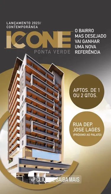 Foto 1 de Apartamento com 1 Quarto à venda, 41m² em Ponta Verde, Maceió