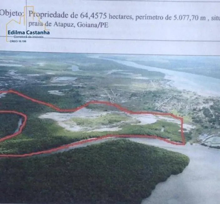 Foto 1 de Lote/Terreno à venda, 50777m² em Carne de Vaca, Goiana