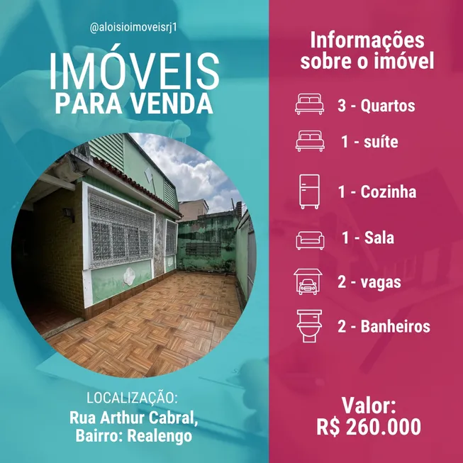 Foto 1 de Casa com 3 Quartos à venda, 80m² em Realengo, Rio de Janeiro