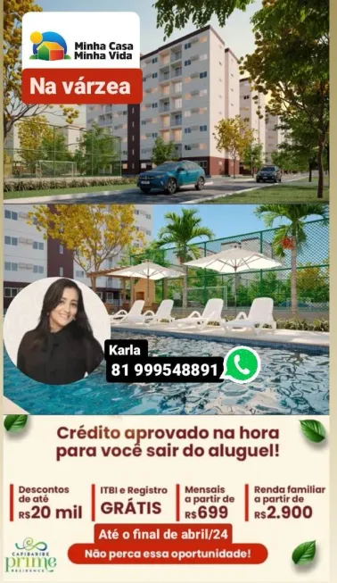 Foto 1 de Apartamento com 2 Quartos à venda, 50m² em Várzea, Recife