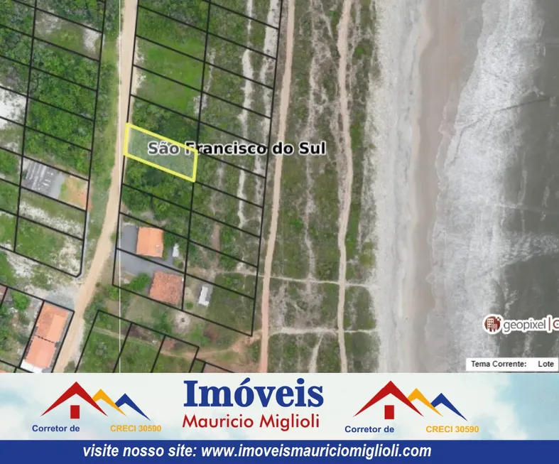 Foto 1 de Lote/Terreno à venda, 360m² em Praia do Ervino, São Francisco do Sul