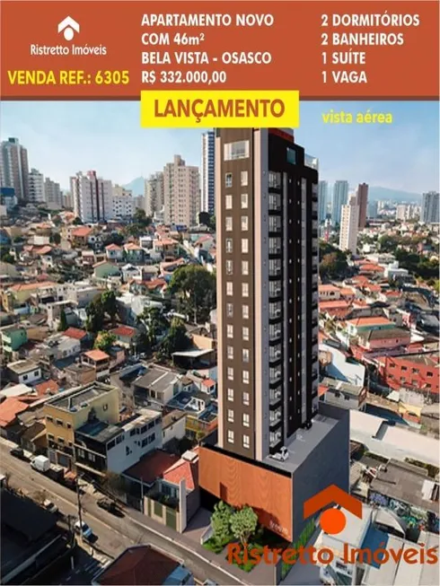 Foto 1 de Apartamento com 2 Quartos à venda, 46m² em Bela Vista, Osasco