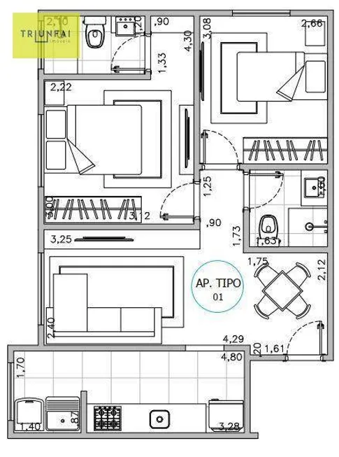 Foto 1 de Apartamento com 2 Quartos à venda, 57m² em Vila Trujillo, Sorocaba