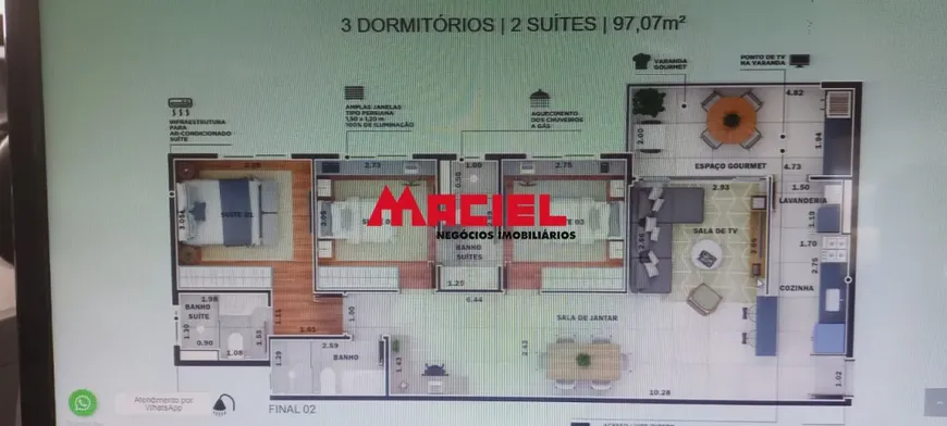 Foto 1 de Apartamento com 2 Quartos à venda, 79m² em Parque Industrial, São José dos Campos