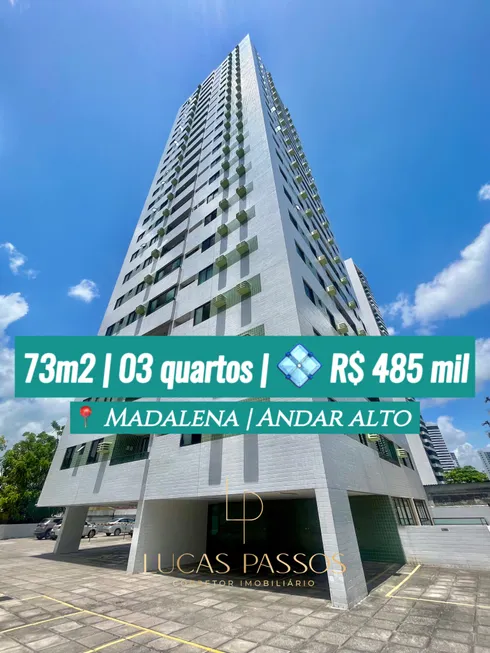 Foto 1 de Apartamento com 3 Quartos à venda, 73m² em Madalena, Recife