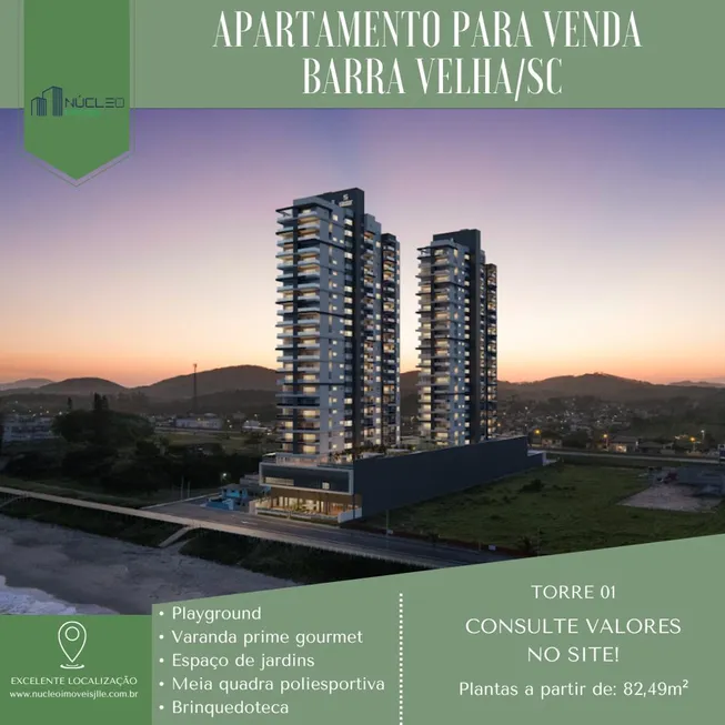 Foto 1 de Apartamento com 2 Quartos à venda, 82m² em Tabuleiro, Barra Velha