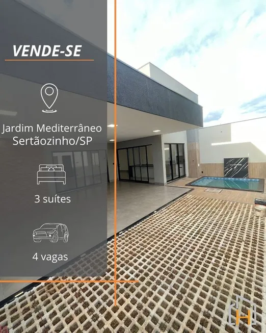 Foto 1 de Casa com 3 Quartos à venda, 195m² em Jardim Mediterraneo II, Sertãozinho