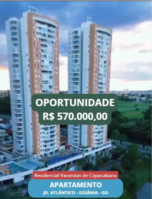 Foto 1 de Apartamento com 3 Quartos à venda, 95m² em Jardim Atlântico, Goiânia