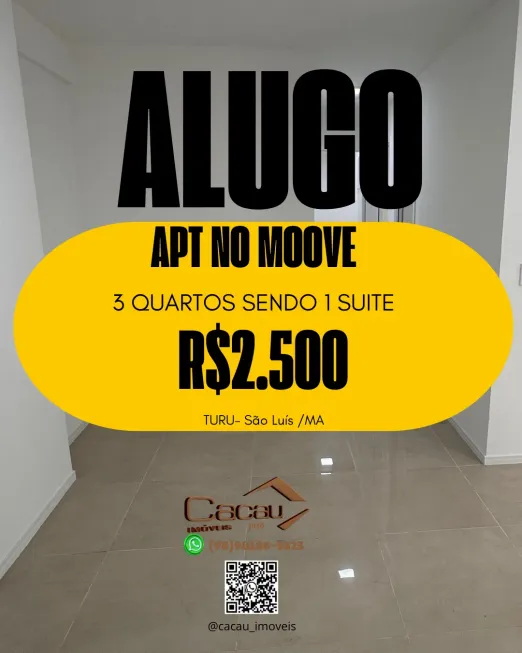 Foto 1 de Apartamento com 3 Quartos para alugar, 70m² em Turu, São Luís