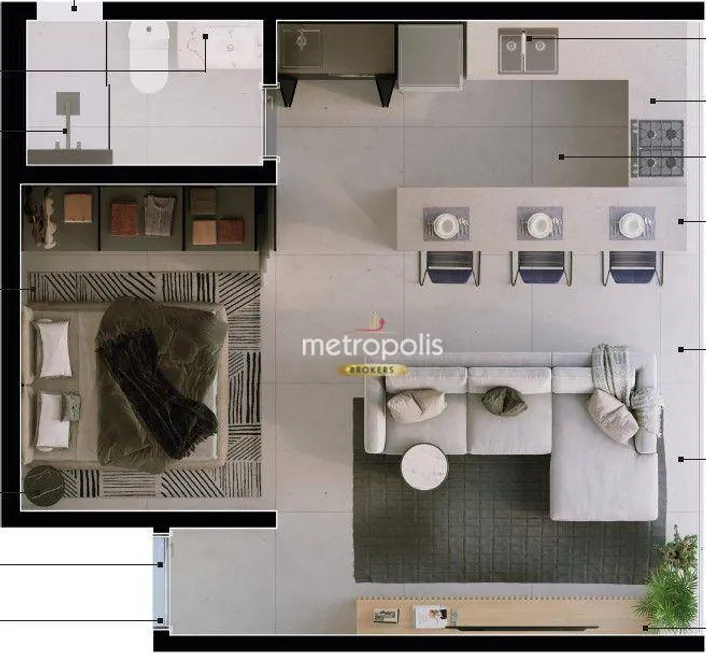 Foto 1 de Apartamento com 1 Quarto à venda, 38m² em Centro, São Caetano do Sul