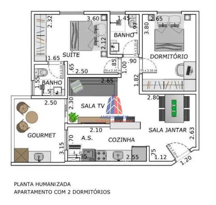 Foto 1 de Apartamento com 3 Quartos à venda, 76m² em Jardim Santo Antônio, Americana