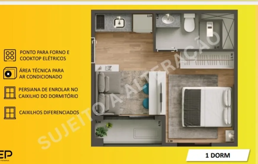 Foto 1 de Apartamento com 1 Quarto à venda, 24m² em Pinheiros, São Paulo