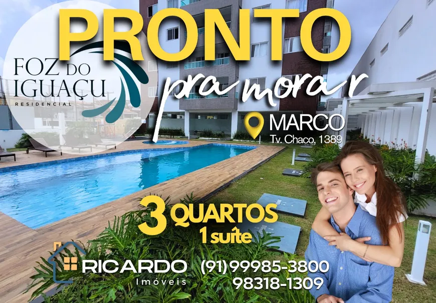 Foto 1 de Apartamento com 3 Quartos à venda, 90m² em Marco, Belém