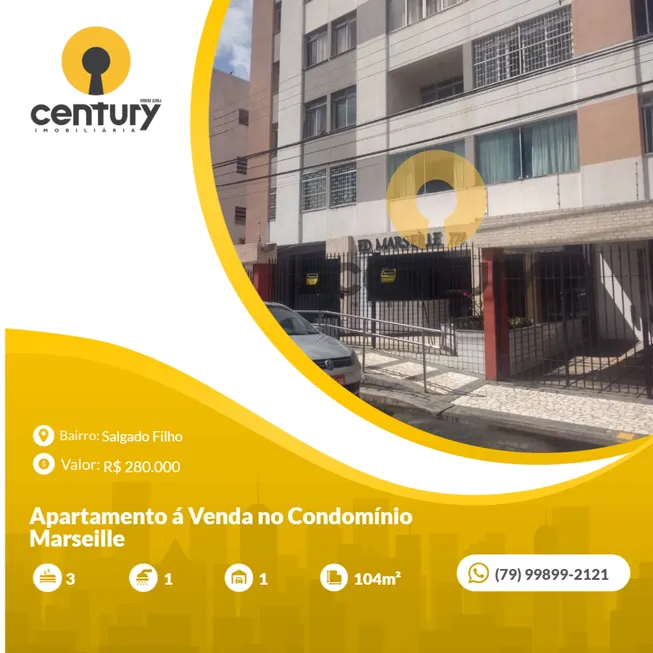 Foto 1 de Apartamento com 3 Quartos à venda, 104m² em Salgado Filho, Aracaju