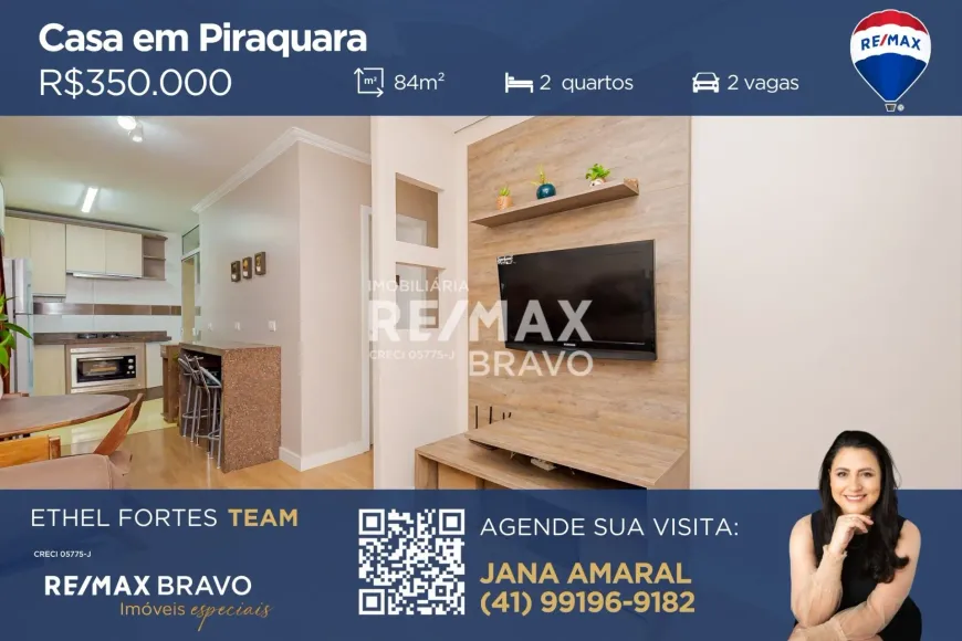 Foto 1 de Casa com 2 Quartos à venda, 84m² em Vila Santa Maria, Piraquara