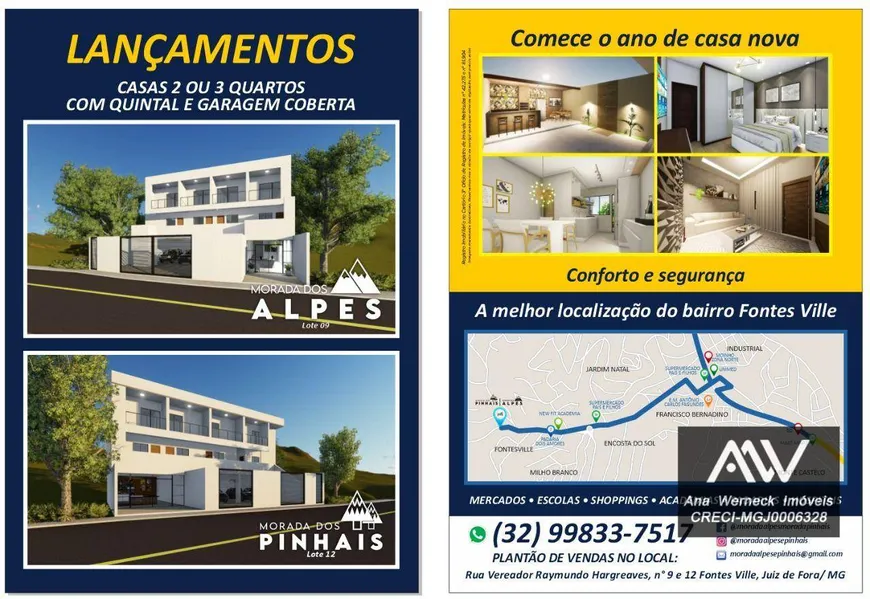 Foto 1 de Casa de Condomínio com 2 Quartos à venda, 103m² em Fontesville, Juiz de Fora