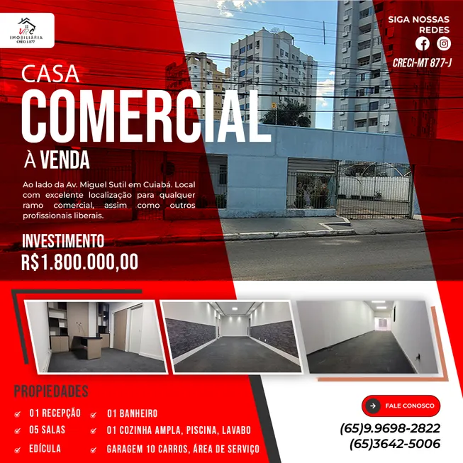 Foto 1 de Imóvel Comercial com 5 Quartos à venda, 230m² em Consil, Cuiabá