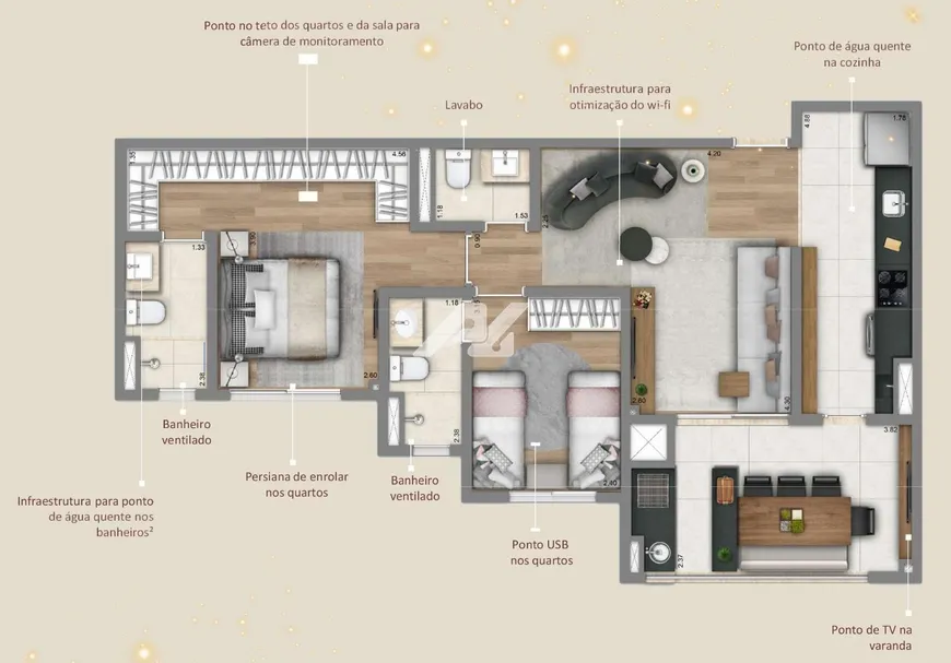 Foto 1 de Apartamento com 2 Quartos à venda, 73m² em Nova Campinas, Campinas