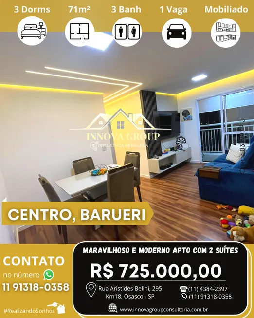 Foto 1 de Apartamento com 3 Quartos à venda, 71m² em Vila Boa Vista, Barueri