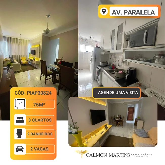 Foto 1 de Apartamento com 3 Quartos à venda, 75m² em Saboeiro, Salvador