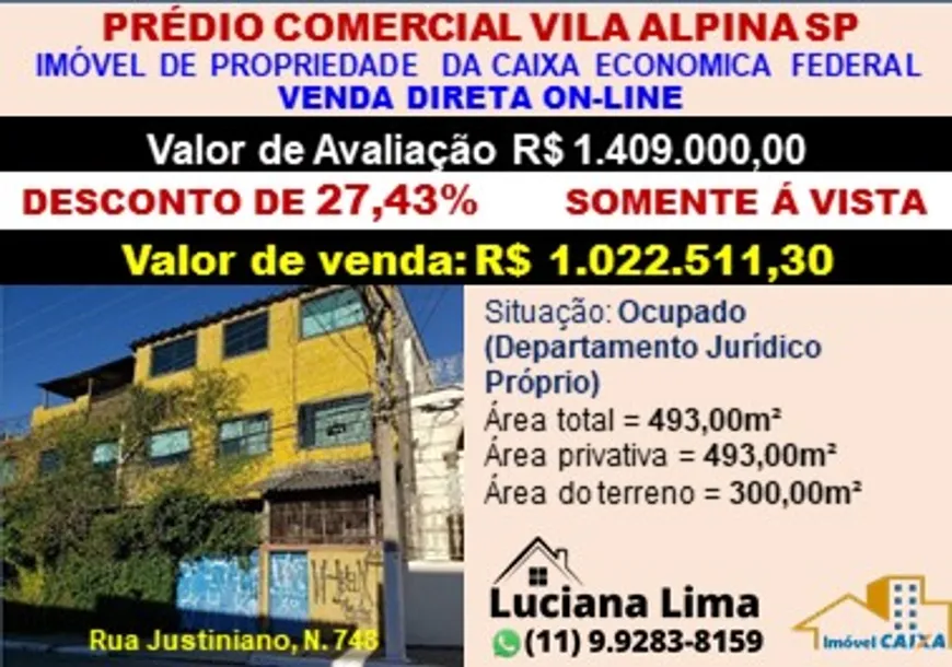 Foto 1 de Imóvel Comercial com 1 Quarto à venda, 493m² em Vila Alpina, São Paulo