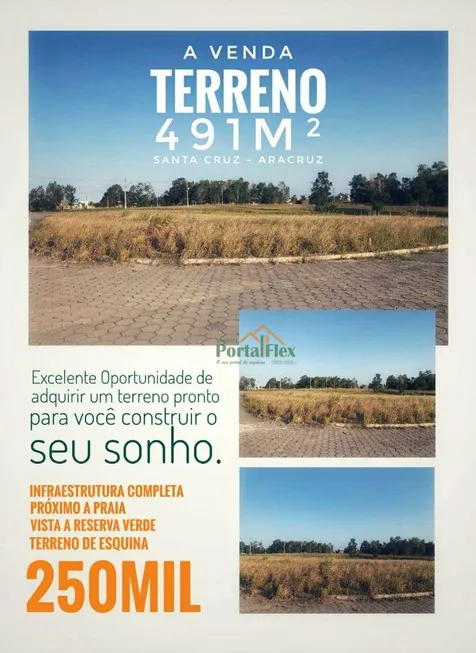 Foto 1 de Lote/Terreno à venda, 491m² em Santa Cruz, Aracruz