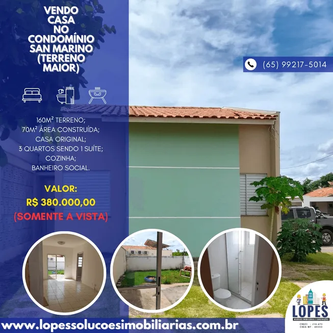 Foto 1 de Casa com 3 Quartos à venda, 126m² em Parque Residencial das Nações Indígenas, Cuiabá