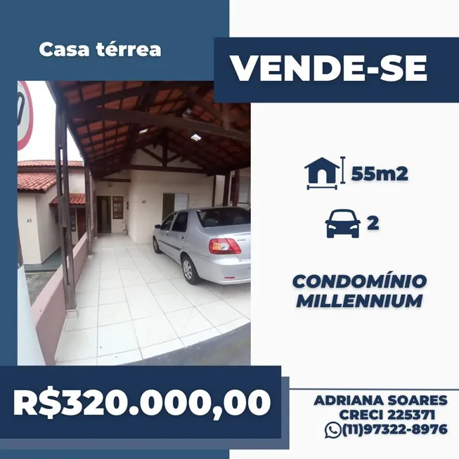 Foto 1 de Casa de Condomínio com 2 Quartos à venda, 55m² em Mogi Moderno, Mogi das Cruzes