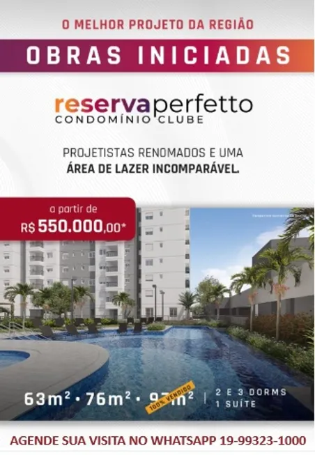 Foto 1 de Apartamento com 2 Quartos à venda, 63m² em Jardim Aurélia, Campinas