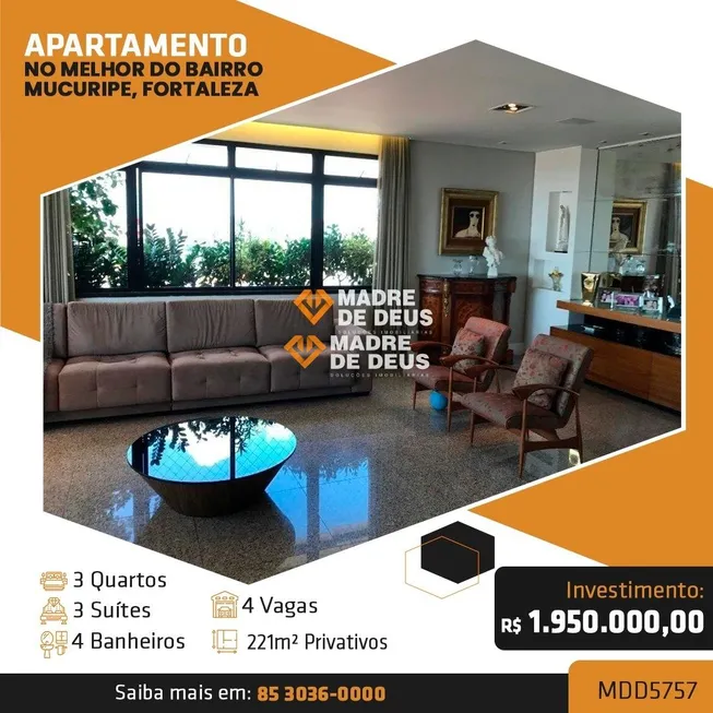 Foto 1 de Apartamento com 3 Quartos à venda, 221m² em Mucuripe, Fortaleza