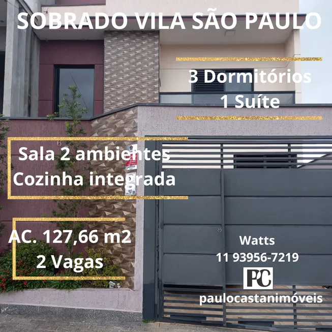 Foto 1 de Sobrado com 3 Quartos à venda, 127m² em Vila São Paulo, Mogi das Cruzes