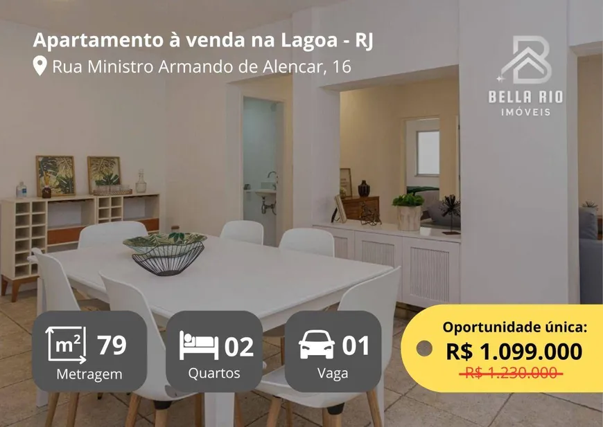 Foto 1 de Apartamento com 2 Quartos à venda, 79m² em Lagoa, Rio de Janeiro