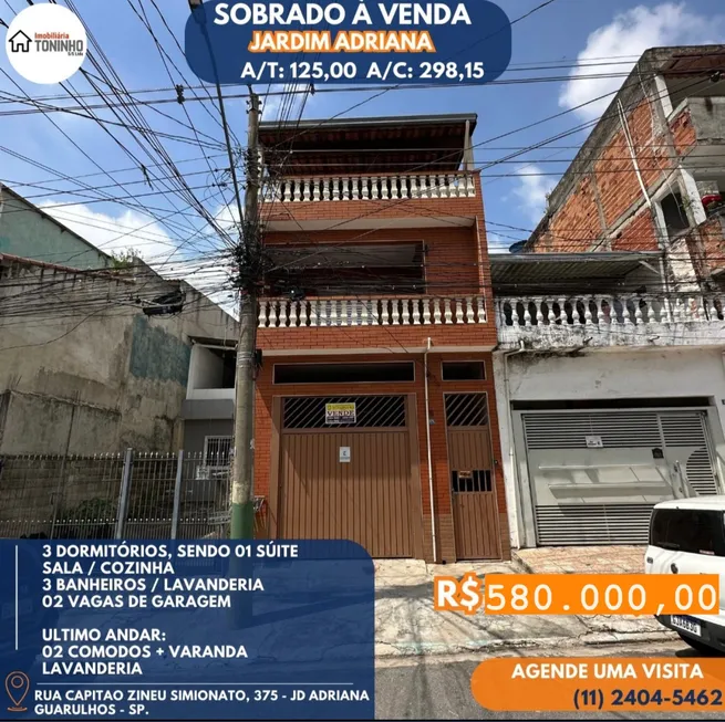 Foto 1 de Sobrado com 4 Quartos à venda, 125m² em Jardim Adriana, Guarulhos
