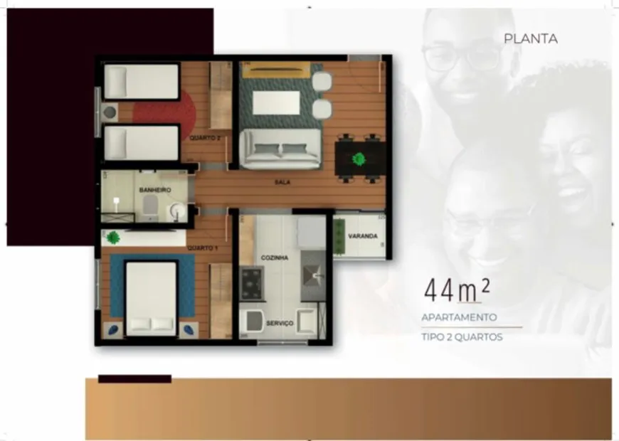 Foto 1 de Apartamento com 2 Quartos à venda, 44m² em Diamante, Belo Horizonte