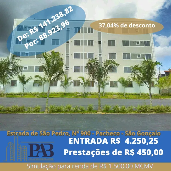 Foto 1 de Apartamento com 1 Quarto à venda, 45m² em Pacheco, São Gonçalo