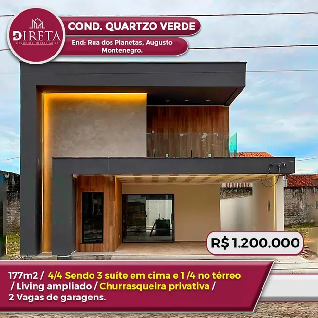 Foto 1 de Casa de Condomínio com 4 Quartos à venda, 177m² em Mangueirão, Belém