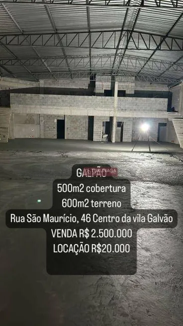 Foto 1 de Galpão/Depósito/Armazém para venda ou aluguel, 600m² em Vila Galvão, Guarulhos