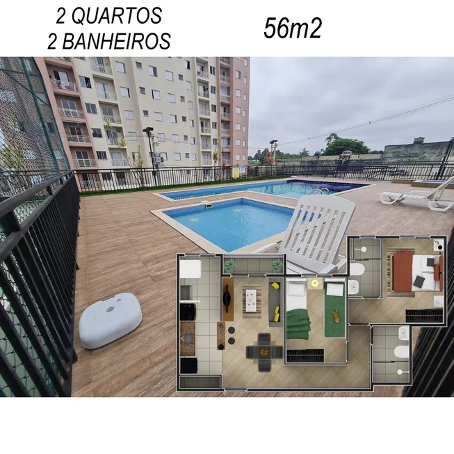 Foto 1 de Apartamento com 2 Quartos à venda, 56m² em Jardim Rodrigues Alves, Ferraz de Vasconcelos