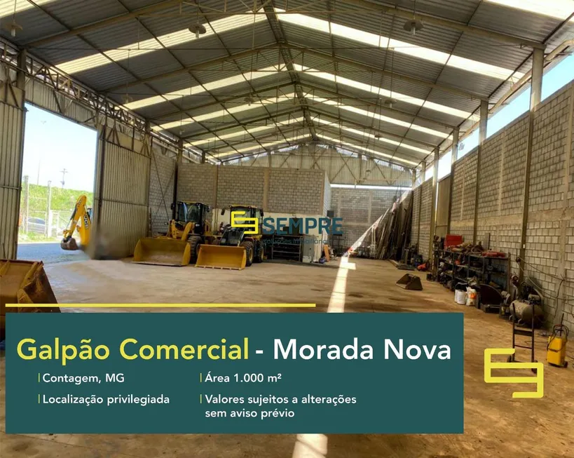 Foto 1 de Galpão/Depósito/Armazém para alugar, 1000m² em Morada Nova, Contagem