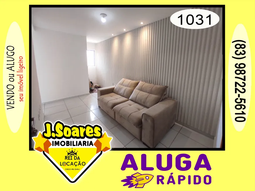 Foto 1 de Apartamento com 2 Quartos para alugar, 48m² em Muçumagro, João Pessoa